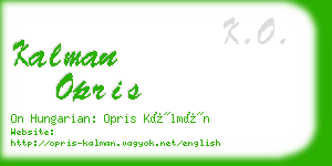 kalman opris business card